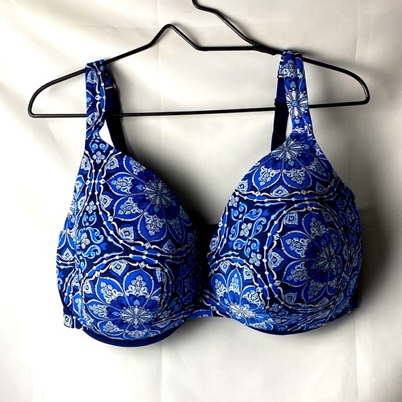 Cacique Other - CACIQUE WOMENS SIZE 40 G NAVY BLUE PAISLEY UNDERWIRE ADJUSTABLE STRAPS EUC CLEAN